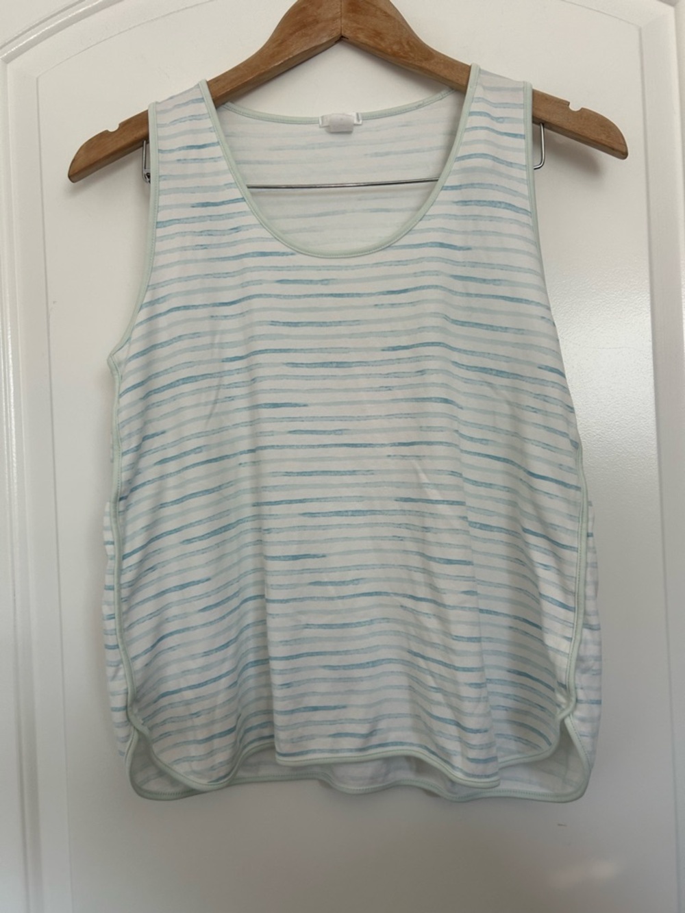 Striped Tank & Short Pajama Set - Mint/White - Picture 2 of 11
